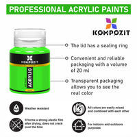 Σετ ακρυλικών χρωμάτων Kompozit STANDART 24 x 20 ml