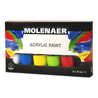 Σετ ακρυλικών χρωμάτων Molenaer 6 x 75 ml - διάφορα χρώματα