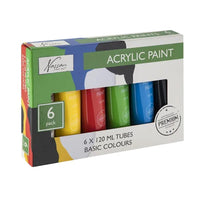 Σετ ακρυλικών χρωμάτων Nassau 6x120ml BASIC COLOURS