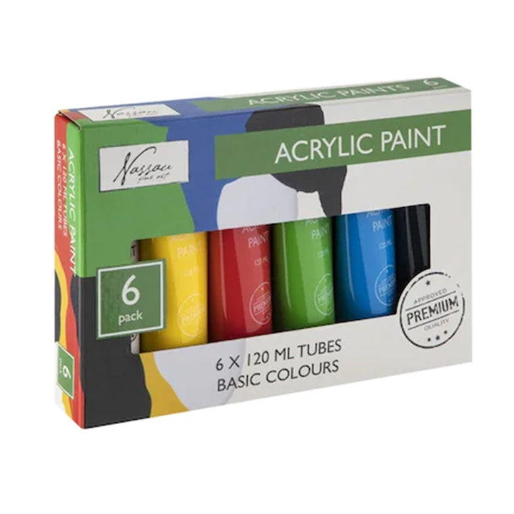 Σετ ακρυλικών χρωμάτων Nassau 6x120ml BASIC COLOURS