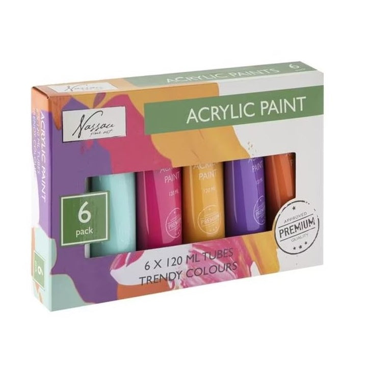 Σετ ακρυλικών χρωμάτων Nassau 6x120ml TRENDY COLOURS