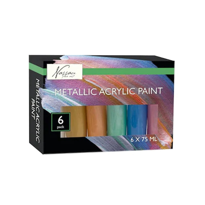 Σετ ακρυλικών χρωμάτων Nassau 6x75ml METALLIC