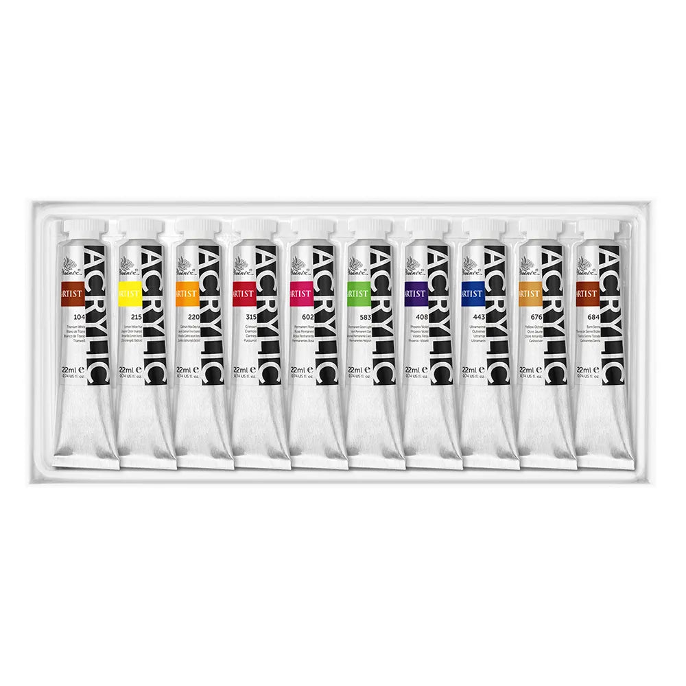 Σετ ακρυλικών χρωμάτων Phoenix Artist 10 x 22 ml
