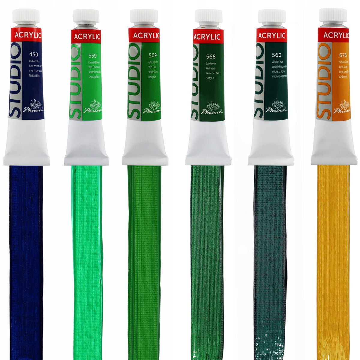 Σετ ακρυλικών χρωμάτων Phoenix Studio 24 x 12 ml με πινέλα και παλέτα