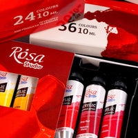 Σετ ακρυλικά χρώματα ROSA STUDIO, ανοιχτή συσκευασία με 12 χρώματα