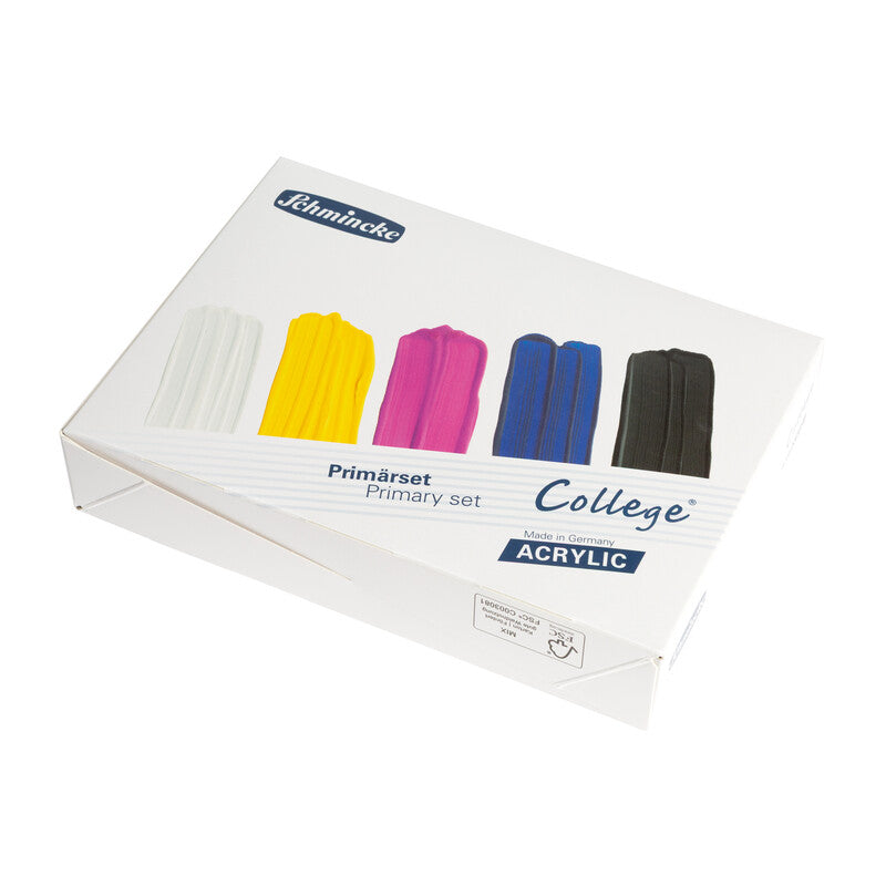 Σετ ακρυλικών χρωμάτων Schmincke College Acrylic – 5 x 75 ml, βασικά χρώματα