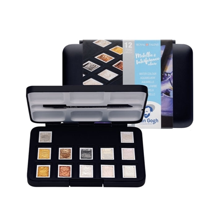 Σετ χρώματα ακουαρέλας Van Gogh Metallic & Interference colours - 12 τεμάχια