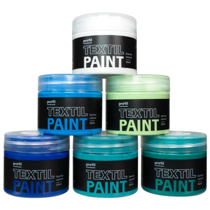 Σετ χρωμάτων για σκούρα υφάσματα Profil Blue Lagoon 6 x 50 ml
