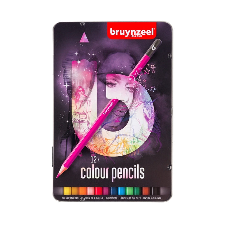 Σετ ξυλομπογιών σε μεταλλικό κουτί  bruynzeel - pink | επιλέξτε σετ