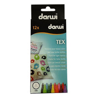 Σετ μαρκαδοροι για υφασμα DARWI TEX 12 x 3mm