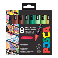 Σετ μαρκαδόροι Posca PC-5M EARTH, 1,8 – 2,5 mm – 8 τεμ.
