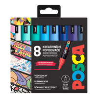 Σετ μαρκαδόροι Posca PC-5M OCEAN, 1,8 – 2,5 mm – 8 τμχ