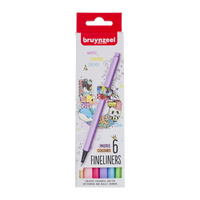 Σετ μαρκαδόρων Bruynzeel Fineliner παστέλ – 6 τεμ. / 0,4 mm
