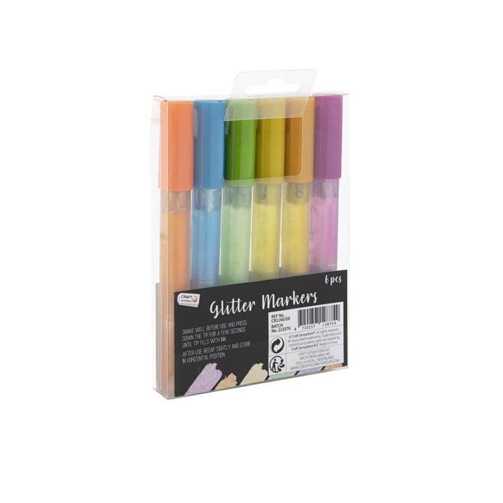 Σετ μαρκαδόρων glitter 6 τεμ