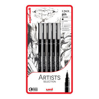 Σετ μαρκαδόρων UNI PIN fineliner Artist Selection 5 τεμ.