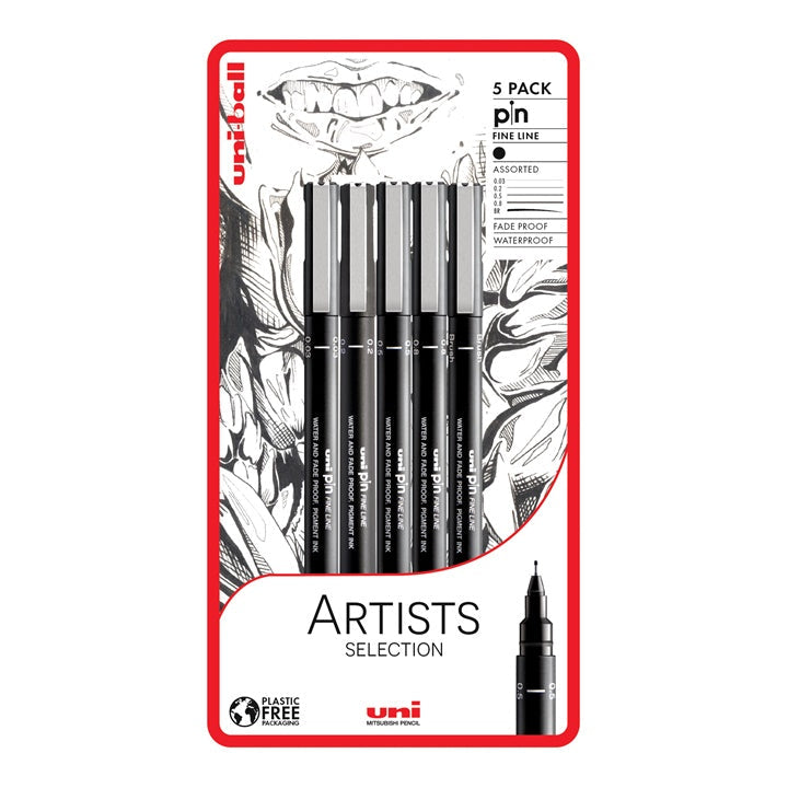 Σετ μαρκαδόρων UNI PIN fineliner Artist Selection 5 τεμ.