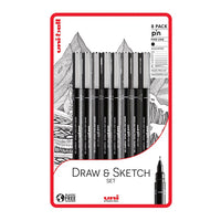 Σετ μαρκαδόρων UNI PIN fineliner Draw and Sketch 8 τεμ.