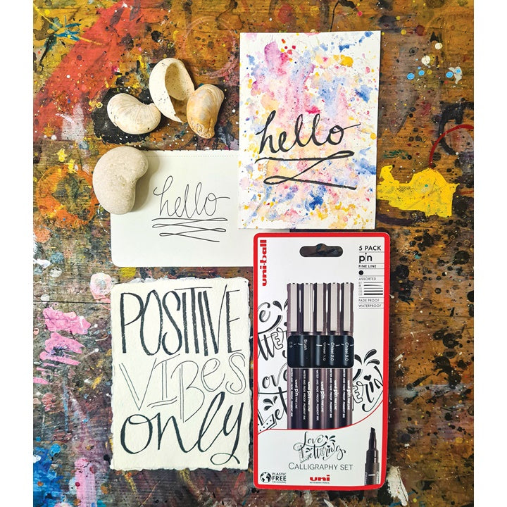 Σετ μαρκαδόρων UNI PIN fineliner Love Lettering 5 τεμ.