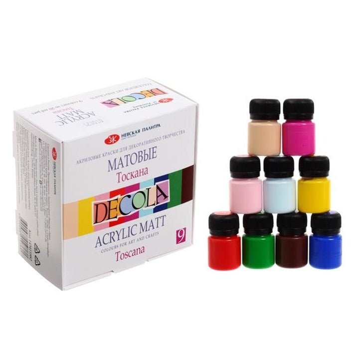 Σετ ματ ακρυλικά χρώματα Decola 9x20 ml – Toscana