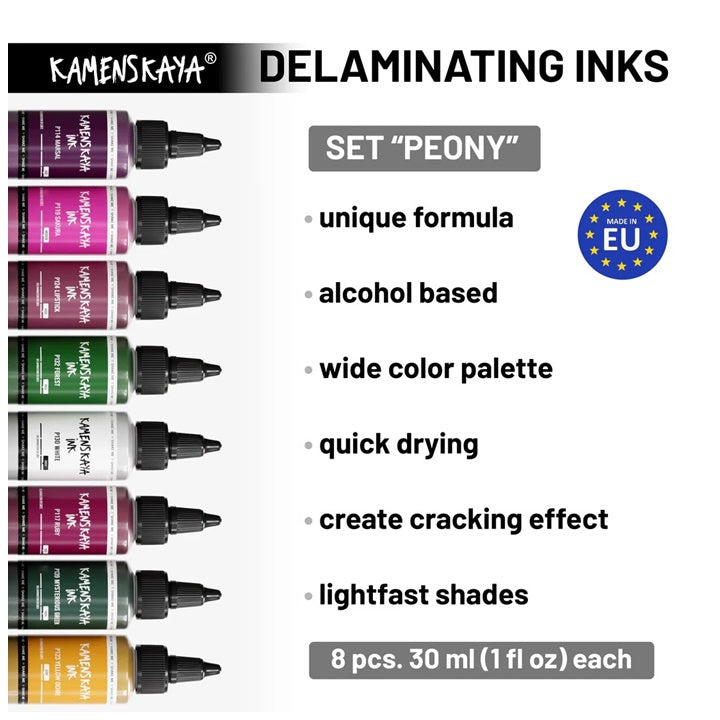Σετ μελανιών delamination KAMENSKAYA 'Peony' 8x30 ml