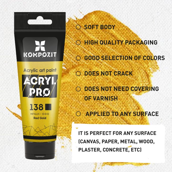 Σετ μεταλλικών ακρυλικών χρωμάτων ACRYL PRO Kompozit 15x75 ml