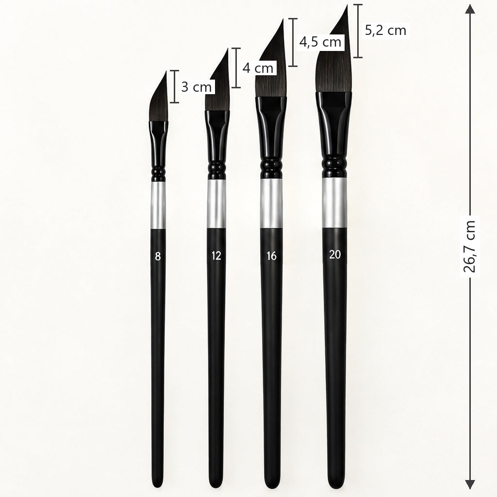 Σετ πινέλων ακουαρέλας dagger (σπαθί) – μεγέθη 8 έως 20, 4 τμχ