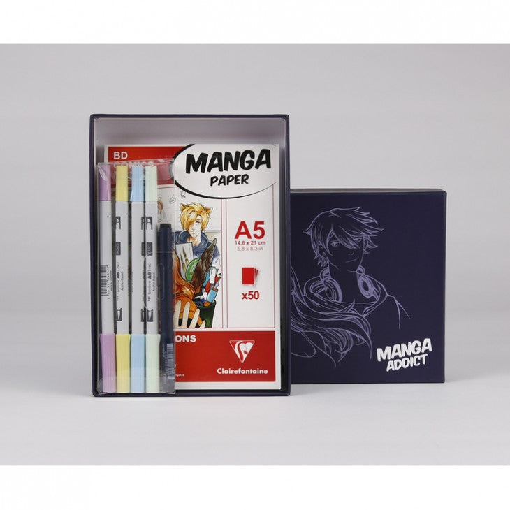 Σετ σχεδίου για manga CLAIREFONTAINE Manga Addict Tombow A5 - 50 φύλλα