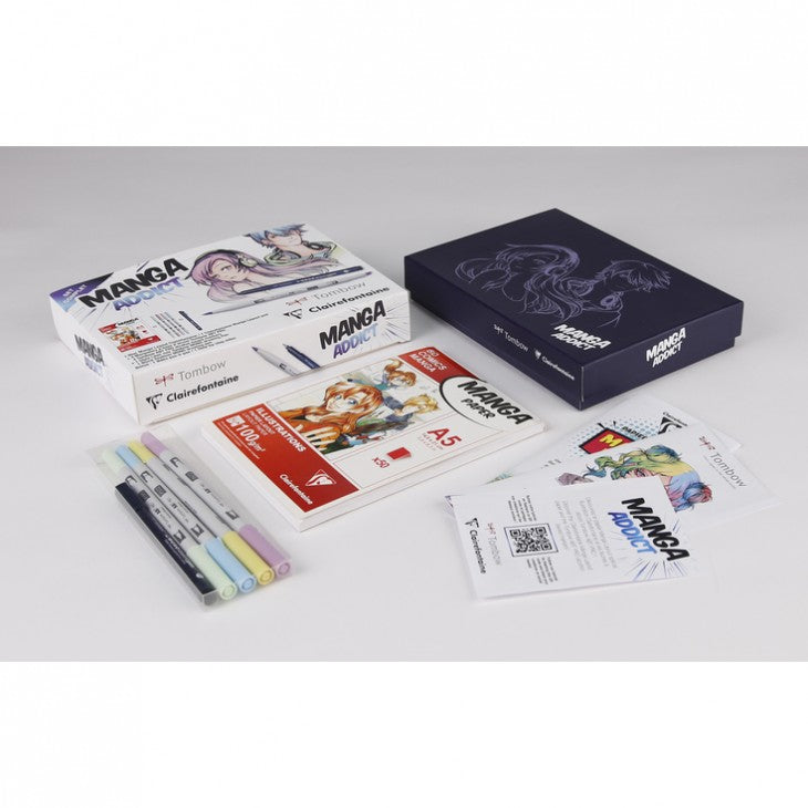 Σετ σχεδίου για manga CLAIREFONTAINE Manga Addict Tombow A5 - 50 φύλλα