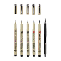 Σετ τεχνικά πενάκια Sakura Pigma Micron Manga - σετ 6 τεμαχίων μαύρο