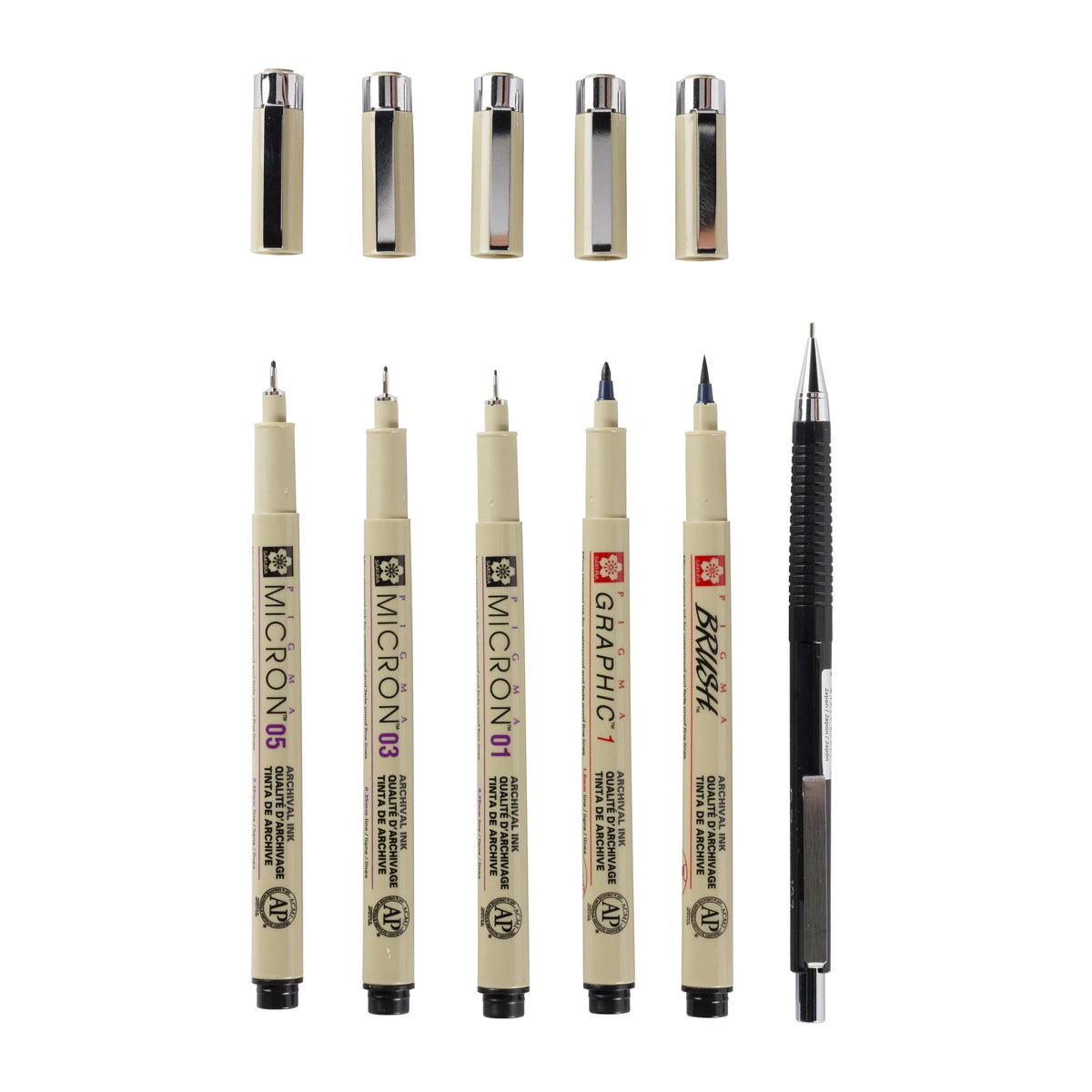 Σετ τεχνικά πενάκια Sakura Pigma Micron Manga - σετ 6 τεμαχίων μαύρο