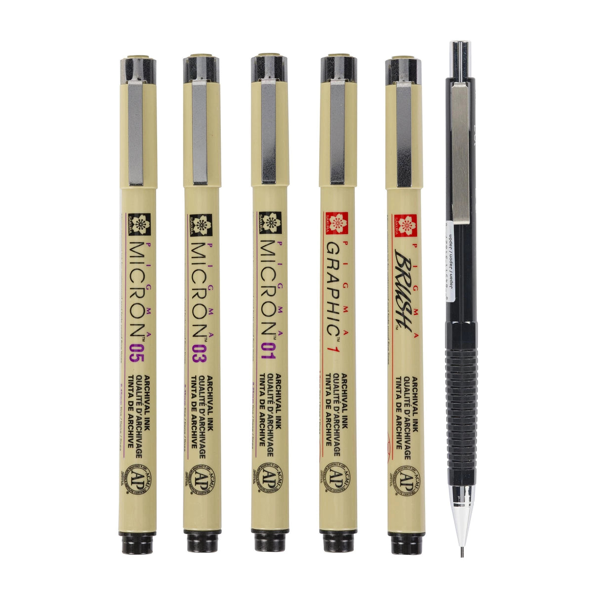 Σετ τεχνικά πενάκια Sakura Pigma Micron Manga - σετ 6 τεμαχίων μαύρο