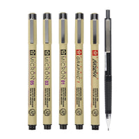 Σετ τεχνικά πενάκια Sakura Pigma Micron Manga - σετ 6 τεμαχίων μαύρο