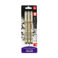 Σετ τεχνικά πενάκια Sakura Pigma Micron μαύρα - 3 τεμ