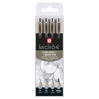 Σετ τεχνικών στυλό Sakura Pigma Micron 3 fineliners a brush pen