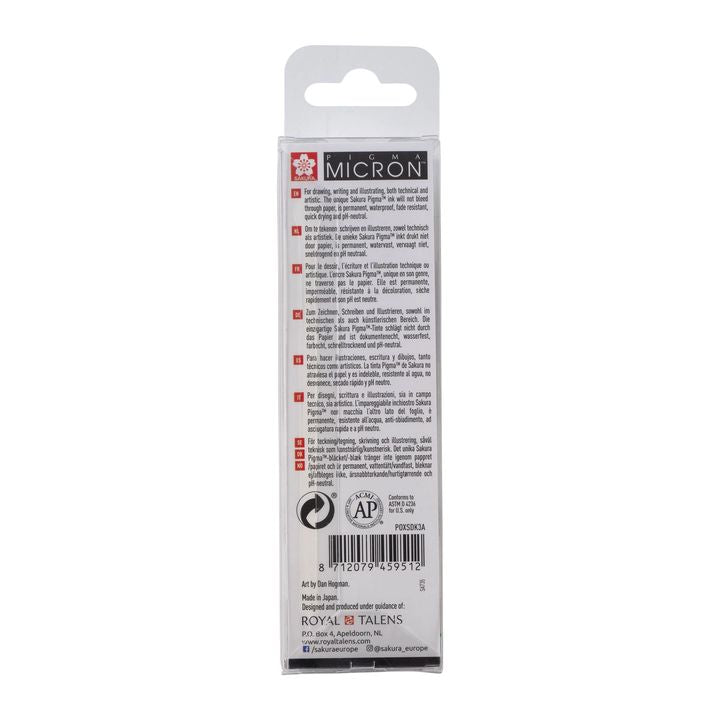 Σετ τεχνικών στυλό SAKURA PIGMA MICRON σετ BROAD 3 τεμ.