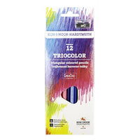 Σετ τριγωνικών ξυλομπογιών με ξύστρα Triocolor 12 τεμάχια
