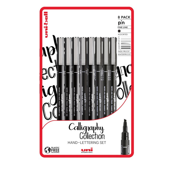 Σετ UNI PIN fineliner Καλλιγραφικοί μαρκαδόροι 8 τεμ.