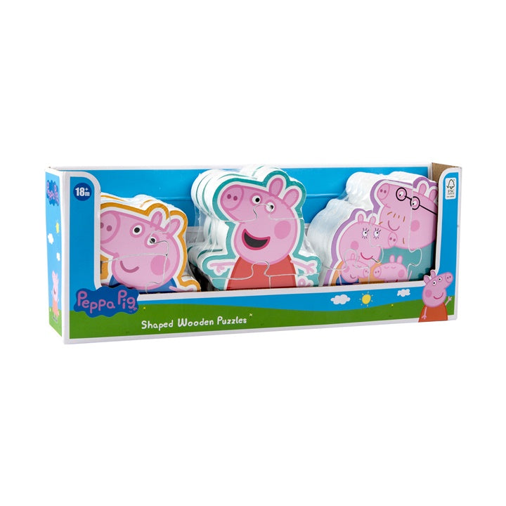 Σετ ξύλινων παζλ για παιδιά PEPPA PIG 3 τεμάχια