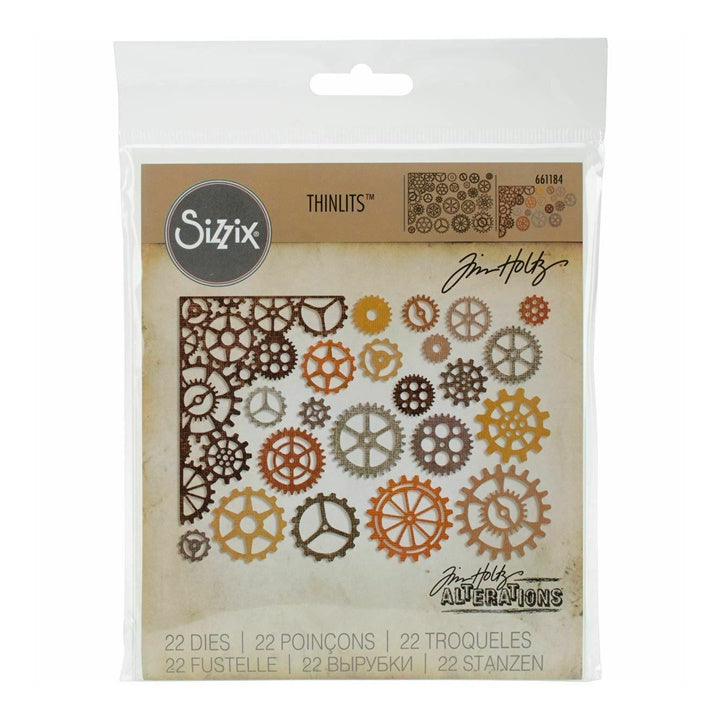 Στένσιλ κοπής (μήτρες) Sizzix Thinlits Gearhead - σετ 22 τεμαχίων