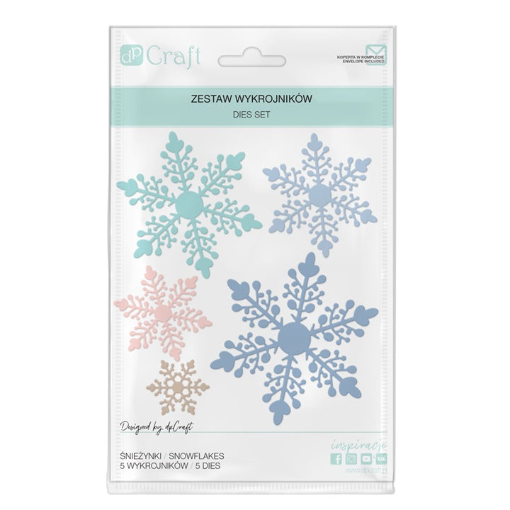 Στένσιλ κοπής (μήτρες) Snowflakes 5 τμχ