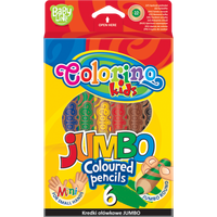 Στρογγυλές ξυλομπογιές Colorino JUMBO με ξύστρα – 6 χρώματα