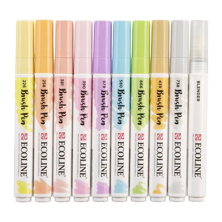 Στυλό ακουαρέλας ECOLINE BRUSH PEN παστέλ 10 τμχ