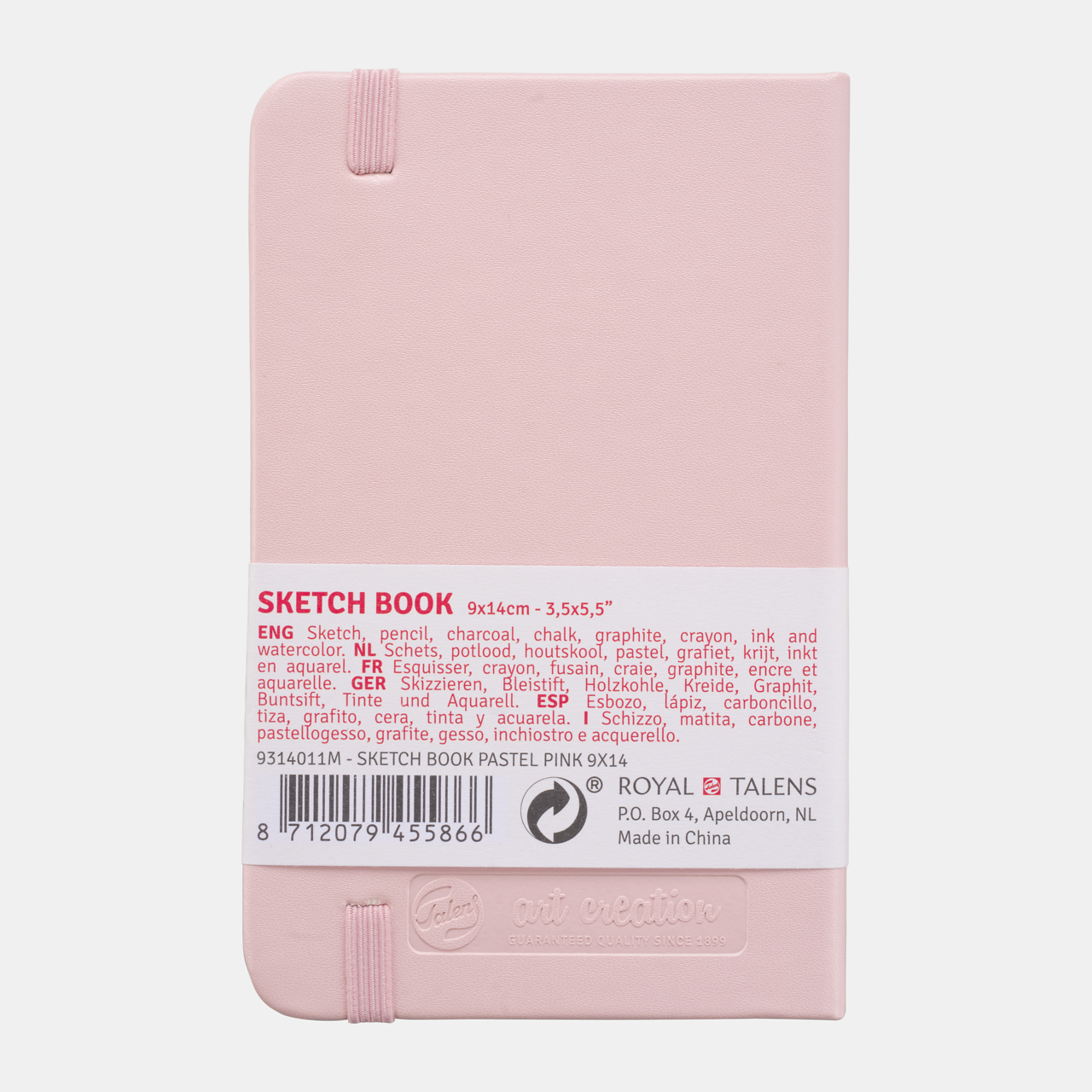 Μπλοκ σχεδίου ROYAL TALENS Art Creation Pastel Pink 9 x 14 cm, 140 g, 90 φύλλα, σκληρό εξώφυλλο