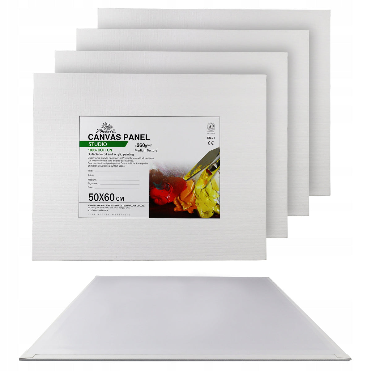 Tela preparata su cartone Phoenix 50 x 60 cm – set da 5