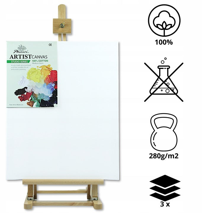 Τελαρωμένος καμβάς ζωγραφικής Phoenix 20 x 30 cm – σετ 5 τεμ.