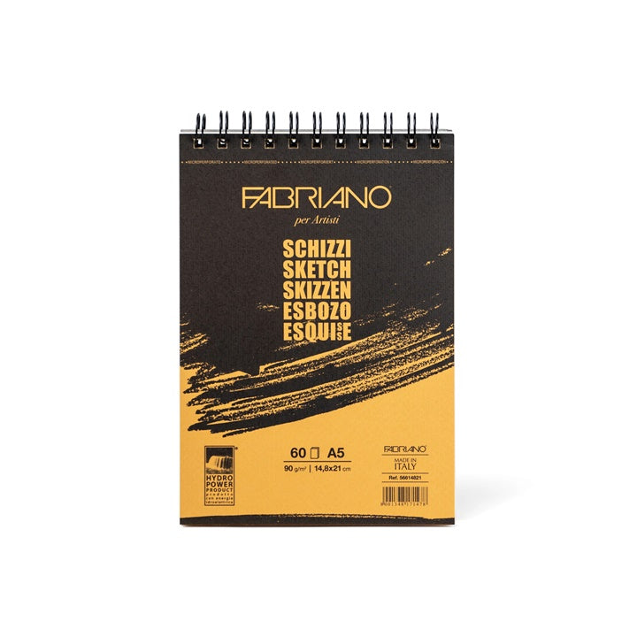 Τετράδιο σκίτσου FABRIANO SKETCH σε σπειροειδή βιβλιοδεσία | διαφορετικές διαστάσεις