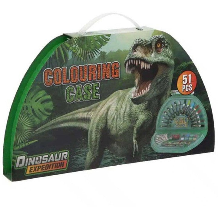 Θήκη Dino χρωματισμού μισή στρογγυλή 51 τεμάχια