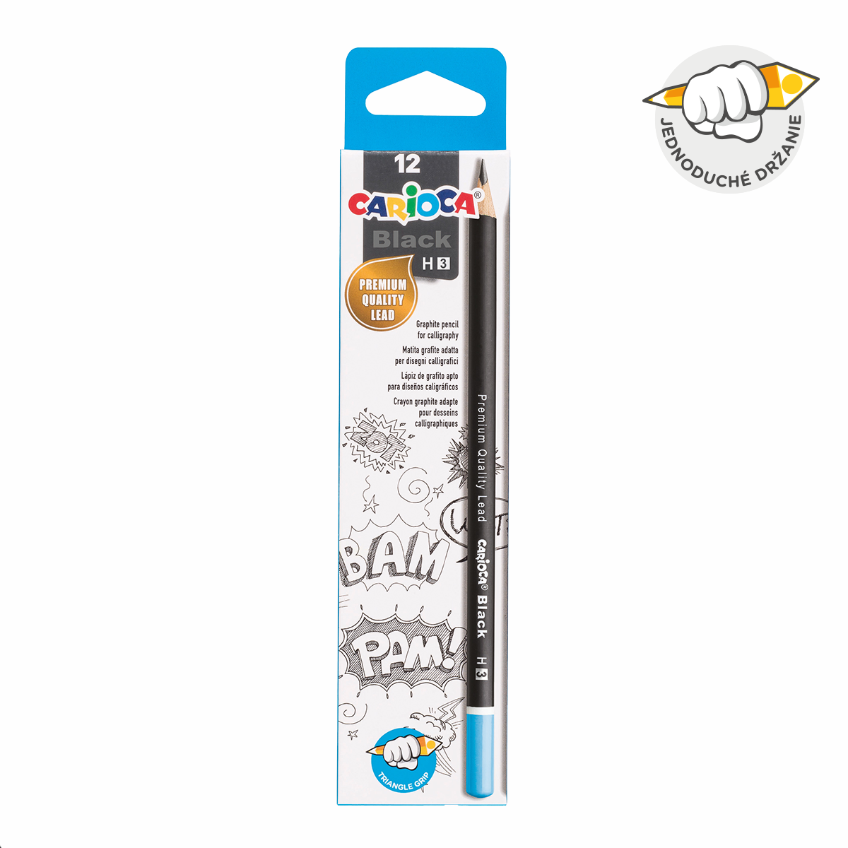 Τριγωνικό μολύβι Carioca Black, 12 τμχ – 3/H