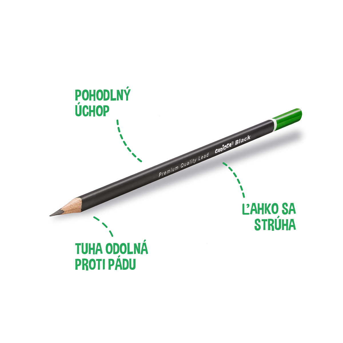 Τριγωνικό μολύβι Carioca Black, 12 τμχ