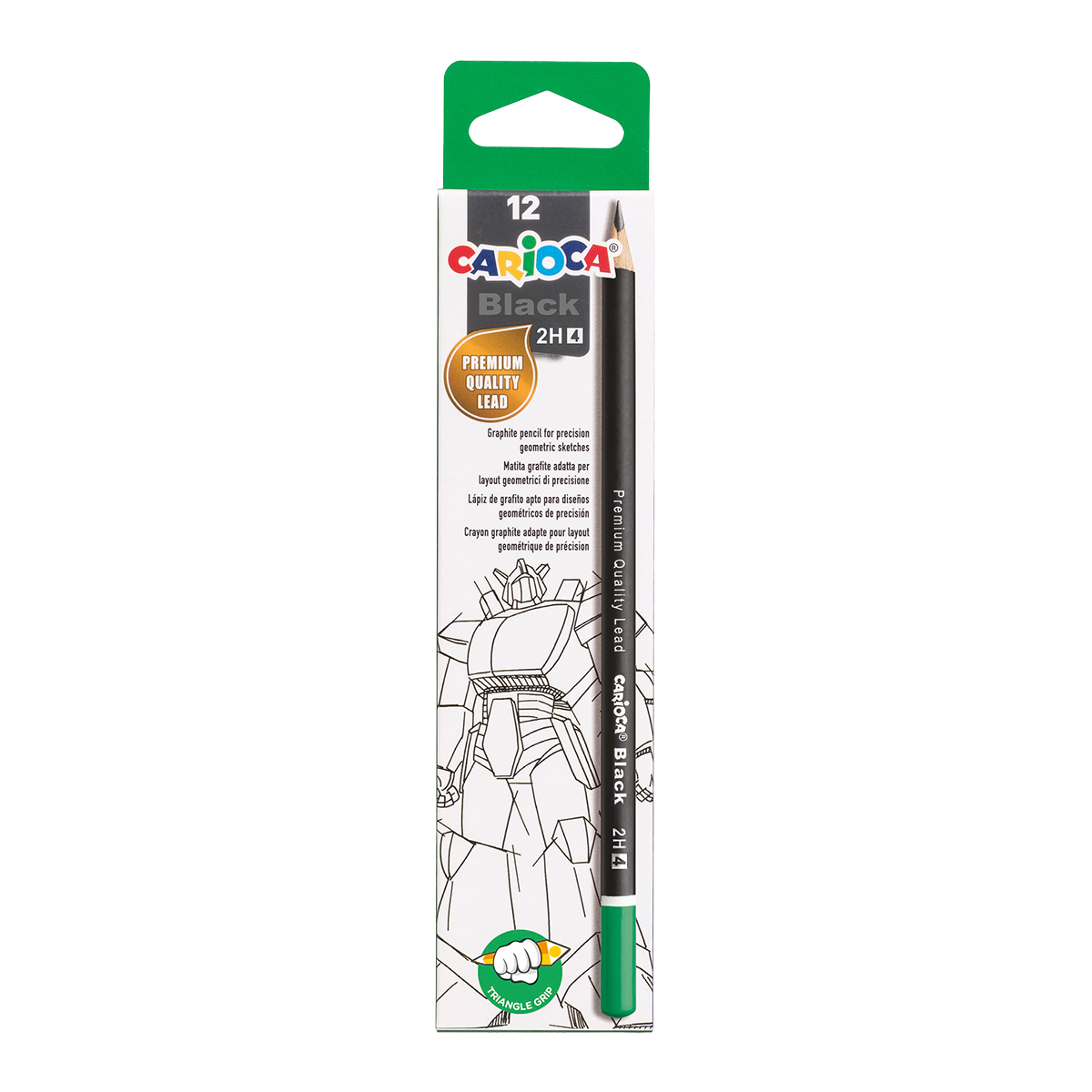 Τριγωνικό μολύβι Carioca Black, 12 τμχ